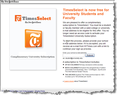 Times Select for edu