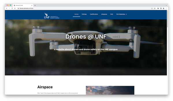 Drones at UNF website