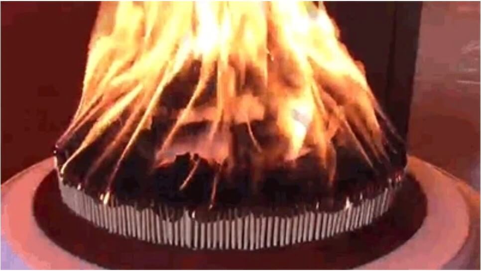 Cake on fire